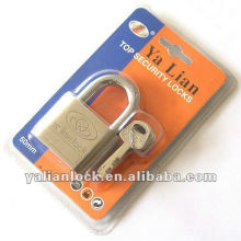 Vane key golden plated padlock